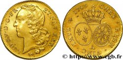 LOUIS XV THE WELL-BELOVED Double louis dit au bandeau 1743 Paris