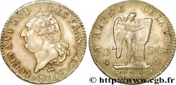 LA CONVENTION 30 sols dit au génie , type FRANÇOIS 1793 Lyon