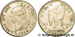 LA CONVENTION 30 sols dit au génie , type FRANÇOIS 1793 Montpellier