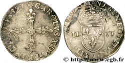 CHARLES X, CARDINAL DE BOURBON Quart d écu, croix de face 1591 Paris