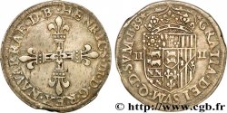 NAVARRE-BÉARN - HENRI III DE NAVARRE, II DE BÉARN Quart d écu TTB+/SUP