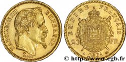 20 francs or Napoléon III, tête laurée 1861 Paris F.532/1