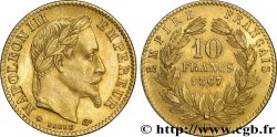 10 francs or Napoléon III, tête laurée 1867 Strasbourg F.507A/16