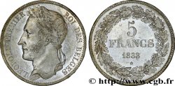 BELGIQUE - ROYAUME DE BELGIQUE - LÉOPOLD Ier 5 francs Léopold Ier, tête laurée, tranche en creux 1833 Bruxelles