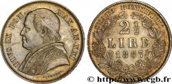 VATICAN - PIE IX (Jean-Marie Mastai Ferretti) 2 1/2 lire 1867 Rome