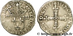 HENRI III Quart d écu, écu de face 1587 Tours