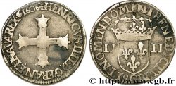 HENRI IV LE GRAND Quart d écu, croix batonnée et couronnée de face 1606 Saint-Lô TB/TB+