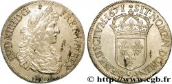 LOUIS XIV LE GRAND OU LE ROI SOLEIL Écu au buste juvénile, 2e type 1671 Rennes TTB+/SUP