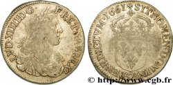 LOUIS XIV LE GRAND OU LE ROI SOLEIL Demi-écu au buste juvénile, 1er type 1661 Rennes TB+