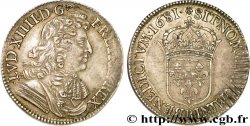 LOUIS XIV LE GRAND OU LE ROI SOLEIL Demi-écu à la cravate dit du  Parlement  1681 Rouen TTB+