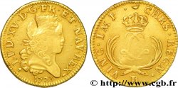LOUIS XV DIT LE BIEN AIMÉ Louis d or aux deux L entrelacées et aux palmes courtes 1723 Rouen