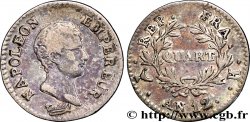 Quart (de franc) Napoléon Empereur, Calendrier révolutionnaire 1804 Bordeaux F.158/5