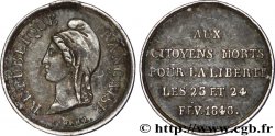 SECONDA REPUBBLICA FRANCESE Médaille AR 15, Hommage aux citoyens morts AU