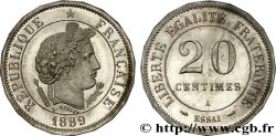 Essai de 20 centimes Merley, tranche à 20 pans 1889 Paris VG.4109