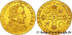 FRANÇOIS II. MONNAYAGE AU NOM D HENRI II Double henri d or, 3e type 1559 Rouen