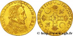 FRANÇOIS II. MONNAYAGE AU NOM D HENRI II Double henri d or, 3e type 1559 Rouen
