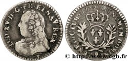 LOUIS XV DIT LE BIEN AIMÉ Vingtième d’écu aux branches d’olivier, buste habillé 1729 Rennes TB+