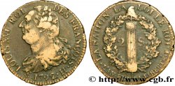 LOUIS XVI (MONARQUE CONSTITUTIONNEL) 2 sols dit au faisceau , type FRANÇOIS 1792 La Rochelle