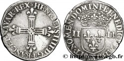 HENRI IV LE GRAND Quart d écu, croix batonnée et fleurdelisée de face 1592 Châlons-en-Champagne