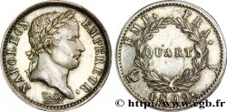 Quart (de franc) Napoléon Ier tête laurée, Empire français 1809 Paris F.162/1