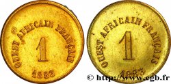 TROISIÈME RÉPUBLIQUE - OUEST-AFRICAIN FRANÇAIS Jeton 1, valeur d’échange 5 francs 1883 Paris