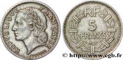 5 francs Lavrillier aluminium, 9 ouvert, frappe médaille 1947 Beaumont-Le-Roger F.339/11 var.
