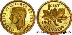 CANADA - GEORGES VI Épreuve de 1 cent en laiton 1937
