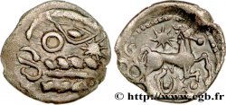 BELLOVAQUES (Région de Beauvais) Quart de statère d argent à l astre, tête à gauche, revers à l’éclipse