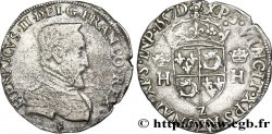 HENRI II Demi-teston du Dauphiné à la tête nue 1557 Grenoble