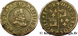 HENRI IV LE GRAND Double tournois au type du Dauphiné, frappé à Lyon au différent de Grenoble 1608 Lyon au différent de Grenoble