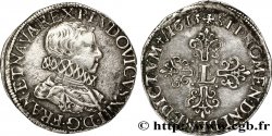 LOUIS XIII Demi-franc, tête nue enfantine au col fraisé 1615 Dijon