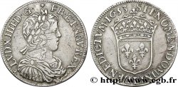 LOUIS XIV LE GRAND OU LE ROI SOLEIL Demi-écu à la mèche longue 1653 Tours TTB