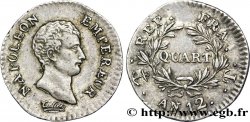 Quart (de franc) Napoléon Empereur, Calendrier révolutionnaire 1804 Nantes F.158/7