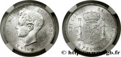 ESPAGNE - ROYAUME D ESPAGNE - ALPHONSE XIII 5 Pesetas Alphonse XIII 3e type 1898 Madrid
