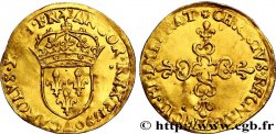 CHARLES X, CARDINAL DE BOURBON Écu d or au soleil, 1er type 1590 Paris
