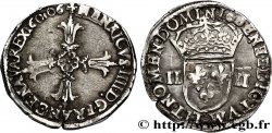 HENRI IV LE GRAND Quart d écu, croix feuillue de face 1606 Nantes