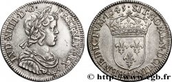 LOUIS XIV THE SUN KING Quart d écu à la mèche courte 1645 Paris, Monnaie du Louvre