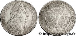 LOUIS XIV LE GRAND OU LE ROI SOLEIL Écu aux trois couronnes 1710 Rouen TB+/TTB