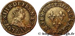 LOUIS XIII Double tournois, type 1 1616 Paris, Moulin du Louvre