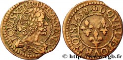 LOUIS XIII LE JUSTE Double tournois, 13e type de Tours 1638 Tours