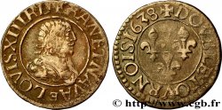 LOUIS XIII LE JUSTE Double tournois, 16e type de Tours 1638 Tours