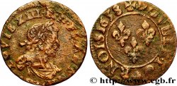 LOUIS XIII LE JUSTE Double tournois, 19e type de Tours 1638 Tours