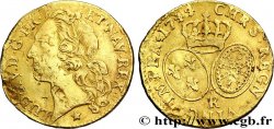 LOUIS XV DIT LE BIEN AIMÉ Louis d’or aux écus ovales, tête ceinte d’un bandeau 1744 Orléans