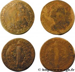 LOUIS XVI (MONARQUE CONSTITUTIONNEL) 2 sols dit au faisceau , type FRANÇOIS, lot de 33 ex. 1791-1792 Ateliers divers