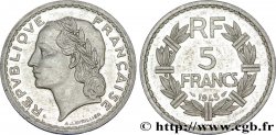 Essai de 5 francs Lavrillier, aluminium, poids lourd 1945  F.339/1 var.
