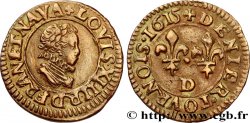 LOUIS XIII LE JUSTE Denier tournois, type 1 1615 Lyon