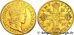 LOUIS XIV LE GRAND OU LE ROI SOLEIL Louis d’or aux huit L, portrait à la mèche longue 1651 Paris