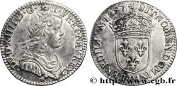 LOUIS XIV LE GRAND OU LE ROI SOLEIL Douzième d écu à la mèche longue 1657 Lyon