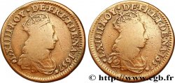 LOUIS XIV THE SUN KING Perruque du liard de cuivre, 2e type 1657