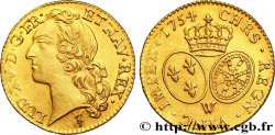 LOUIS XV DIT LE BIEN AIMÉ Louis d’or aux écus ovales, tête ceinte d’un bandeau 1754 Lille